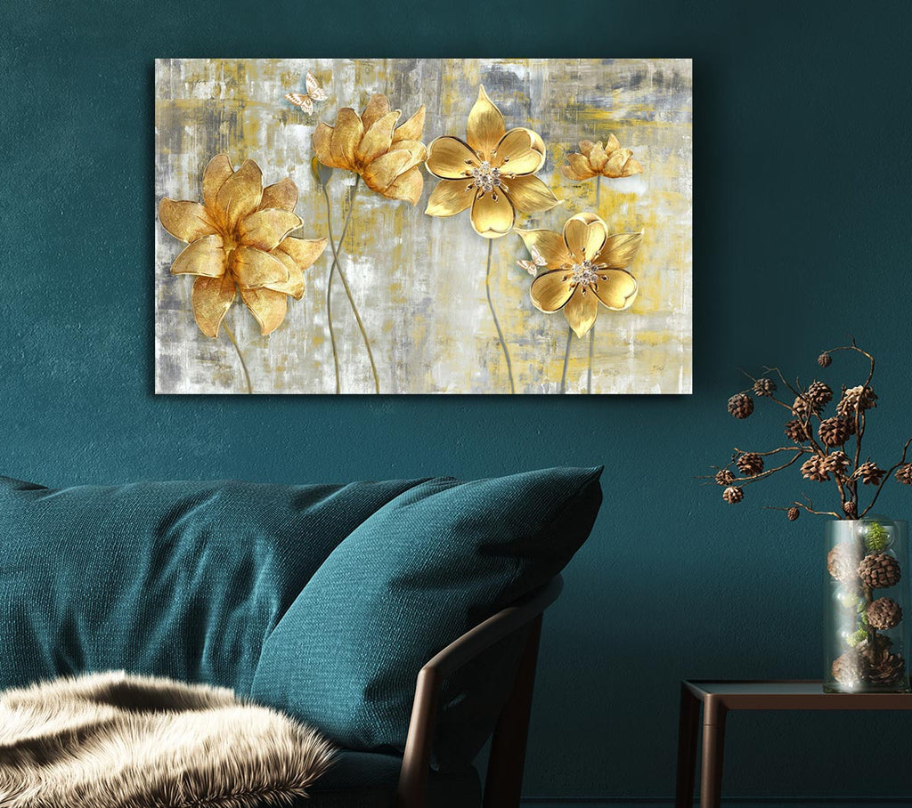 Picture of Yellow Flowers Beauty Canvas Print Wall Art