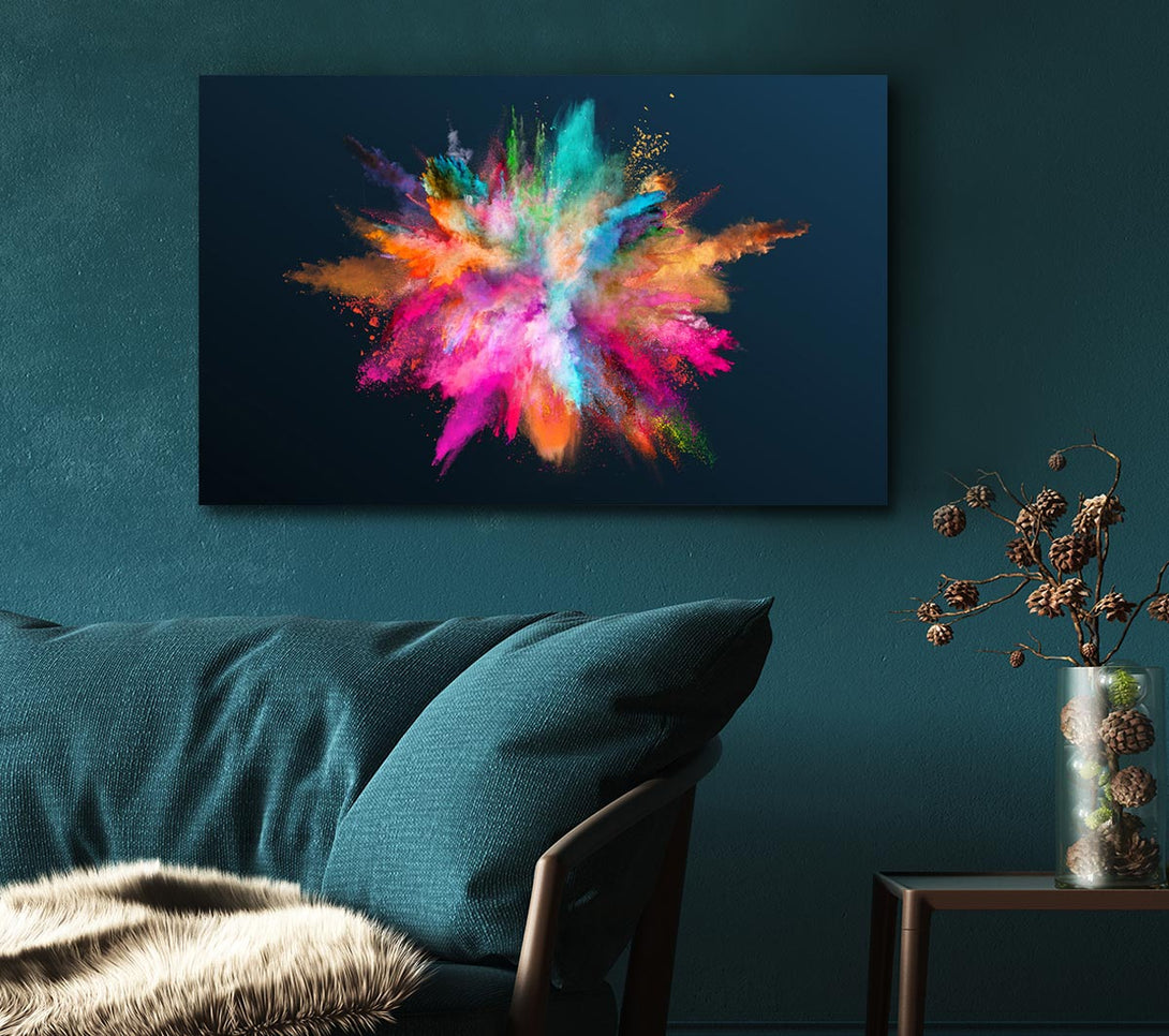 Picture of Explosion Of Paint Rainbow Canvas Print Wall Art