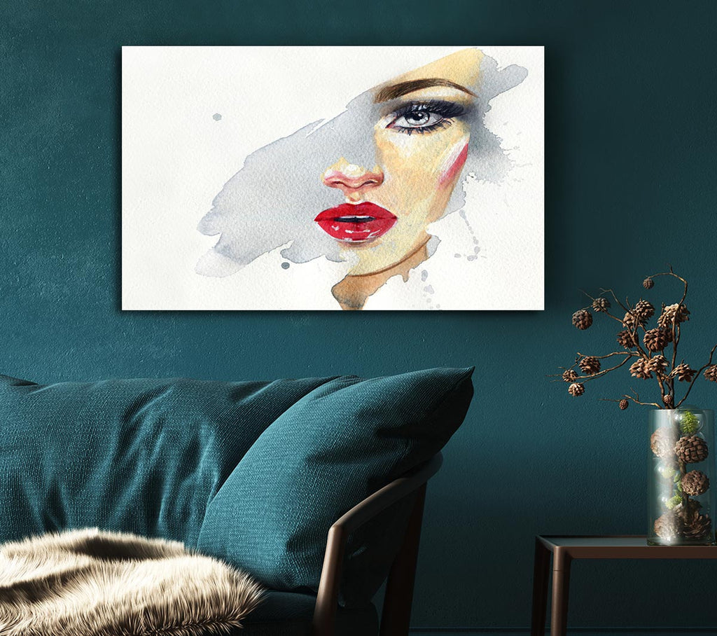 Picture of Washed Face Visual Canvas Print Wall Art