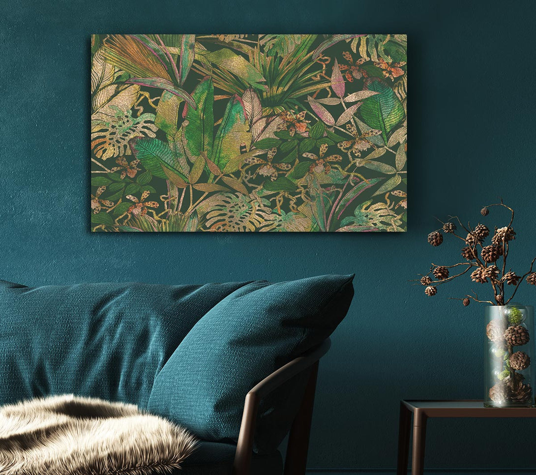 Picture of Jungle Flowers Canvas Print Wall Art