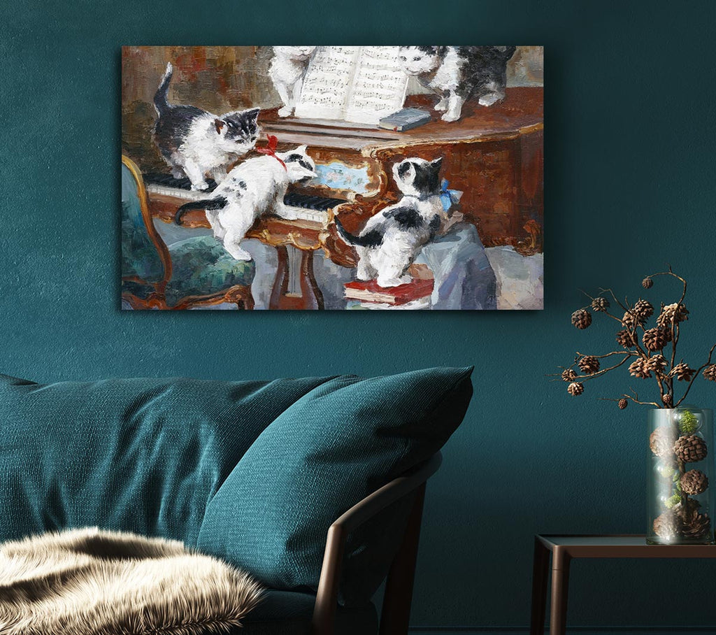 Picture of The Cats Play Piano Canvas Print Wall Art