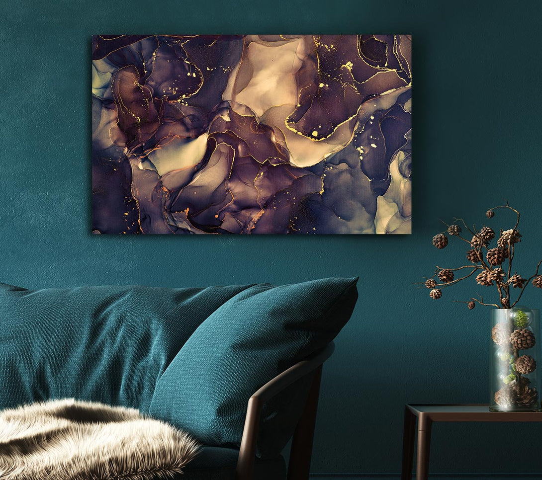 Picture of Smokey Chocolate Gold Canvas Print Wall Art