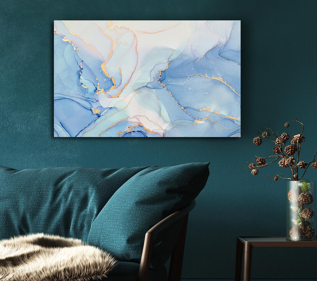 Picture of The Light Blue Flow Glitter Canvas Print Wall Art