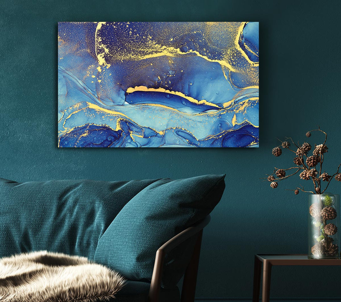 Picture of Deep Blueness Of Life Glitter Canvas Print Wall Art