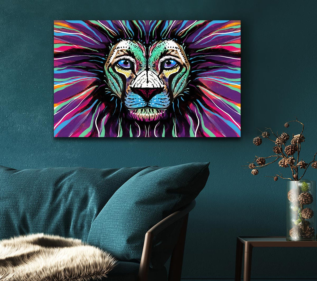 Picture of The Lion Rainbow Face Canvas Print Wall Art
