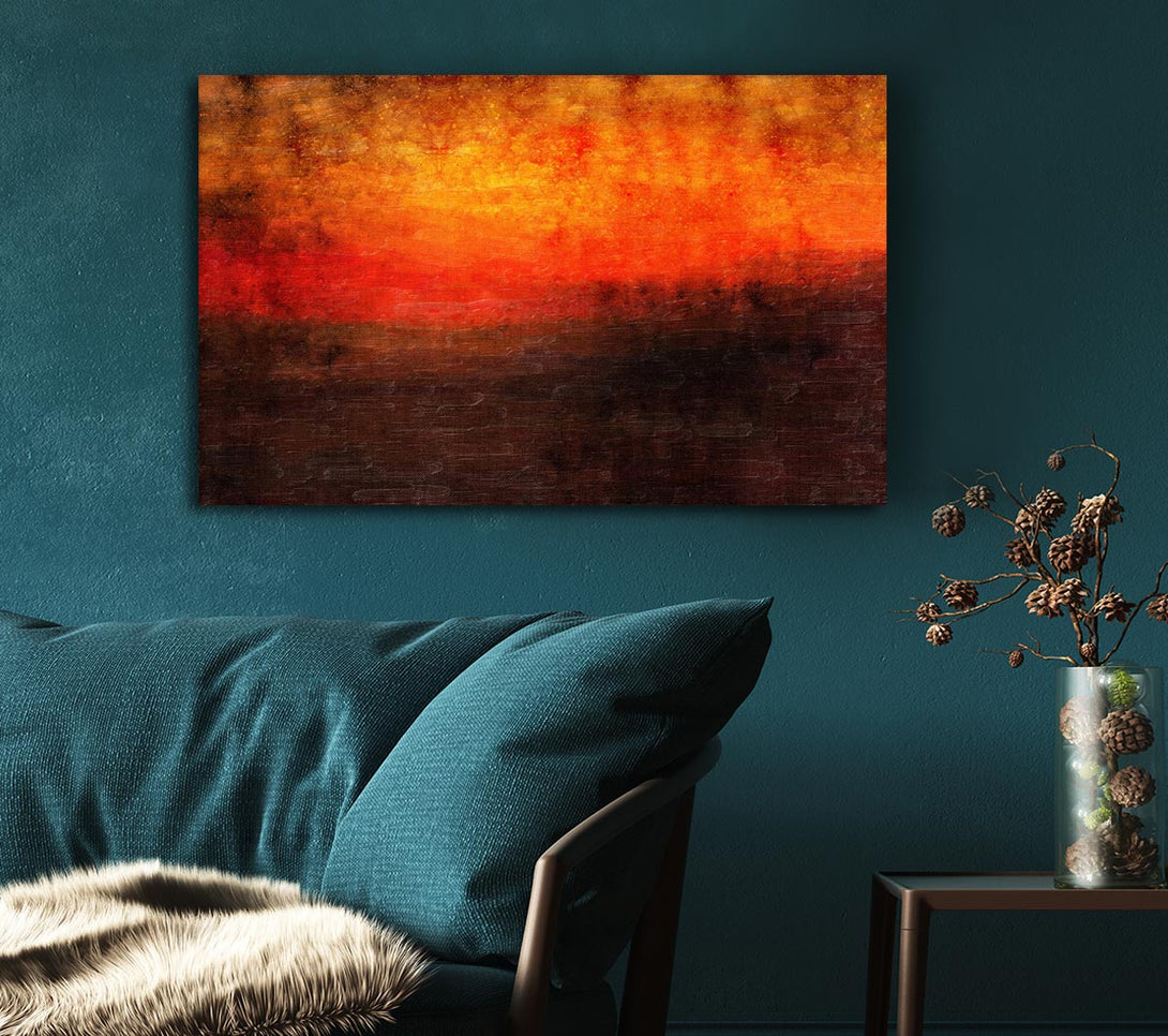 Picture of Orange Burns Black To Red Canvas Print Wall Art