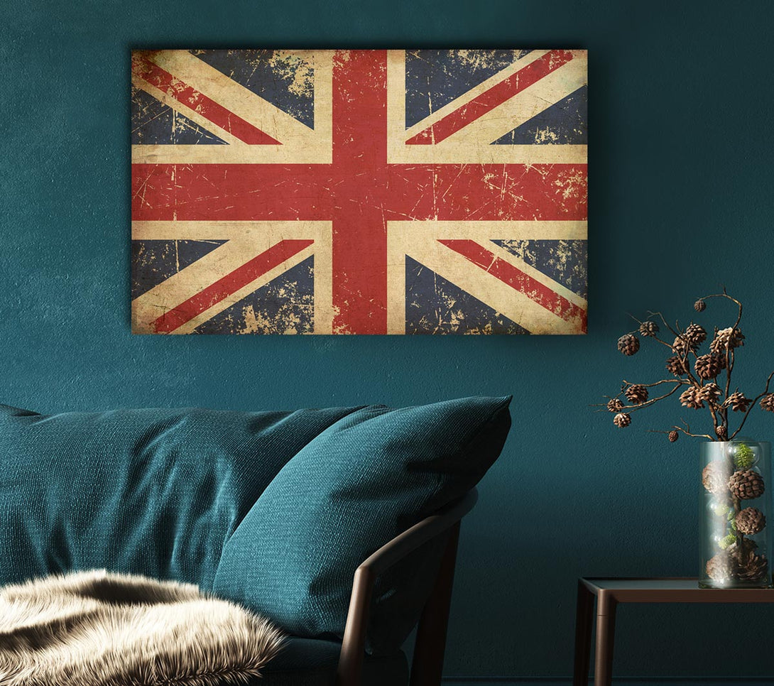 Picture of Grunge Union Jack Erosion Canvas Print Wall Art