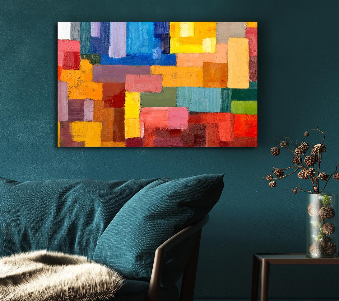  A Canvas Print of Patchwork Colours Mix Canvas Wall Art