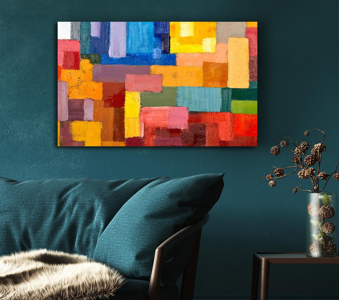 Picture of Patchwork Colours Mix Canvas Print Wall Art