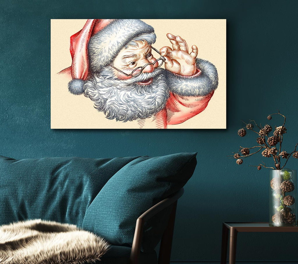 Picture of Santa Is Here Canvas Print Wall Art