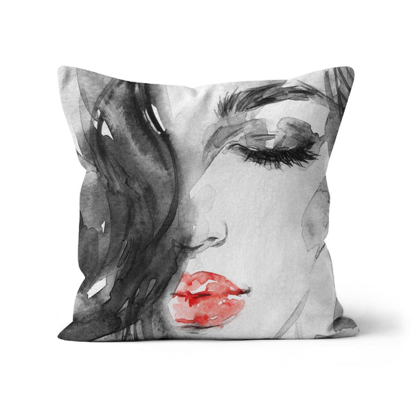 Watercolour Woman Modern Cushion