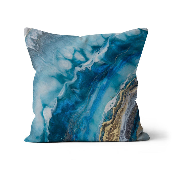 Blue Marble Stone Abstract Cushion