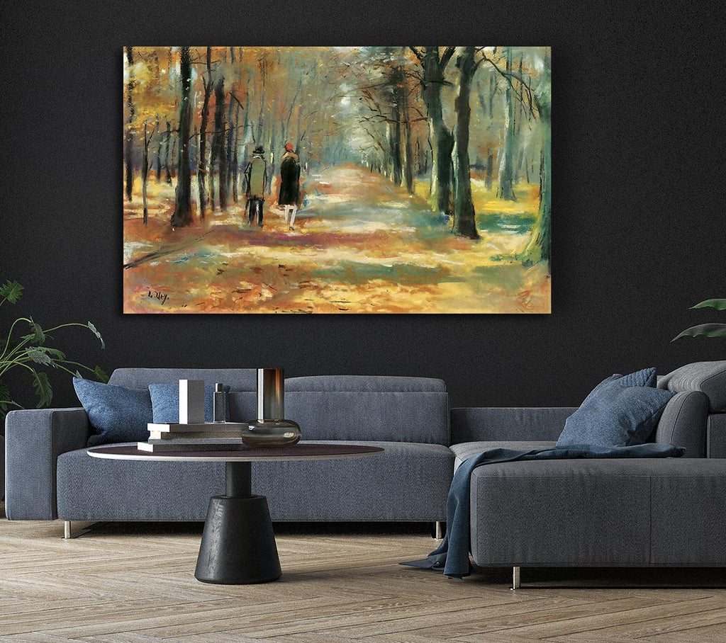 Picture of Lesser Ury Couple Walking In The Woods Canvas Print Wall Art