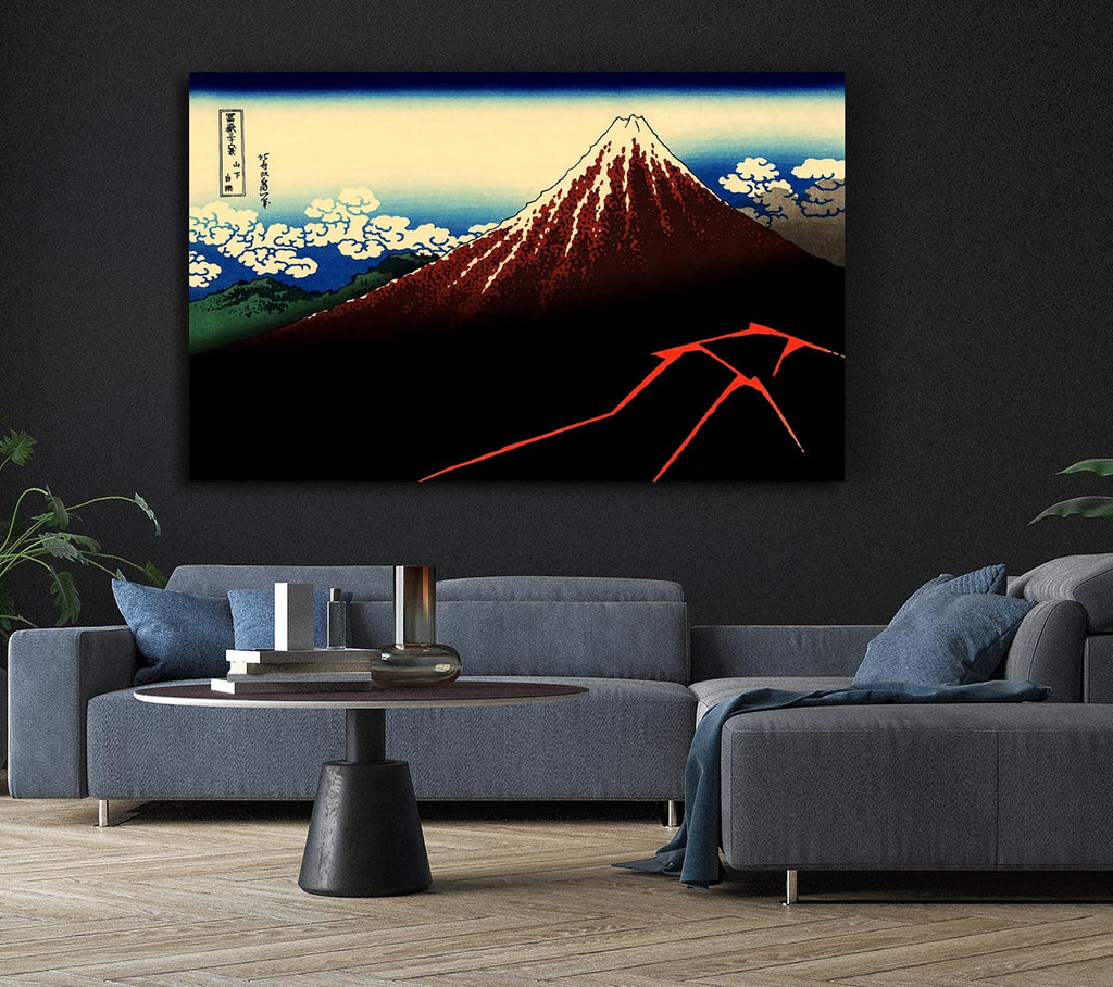 Picture of Hokusai Lightning Below The Summit Canvas Print Wall Art