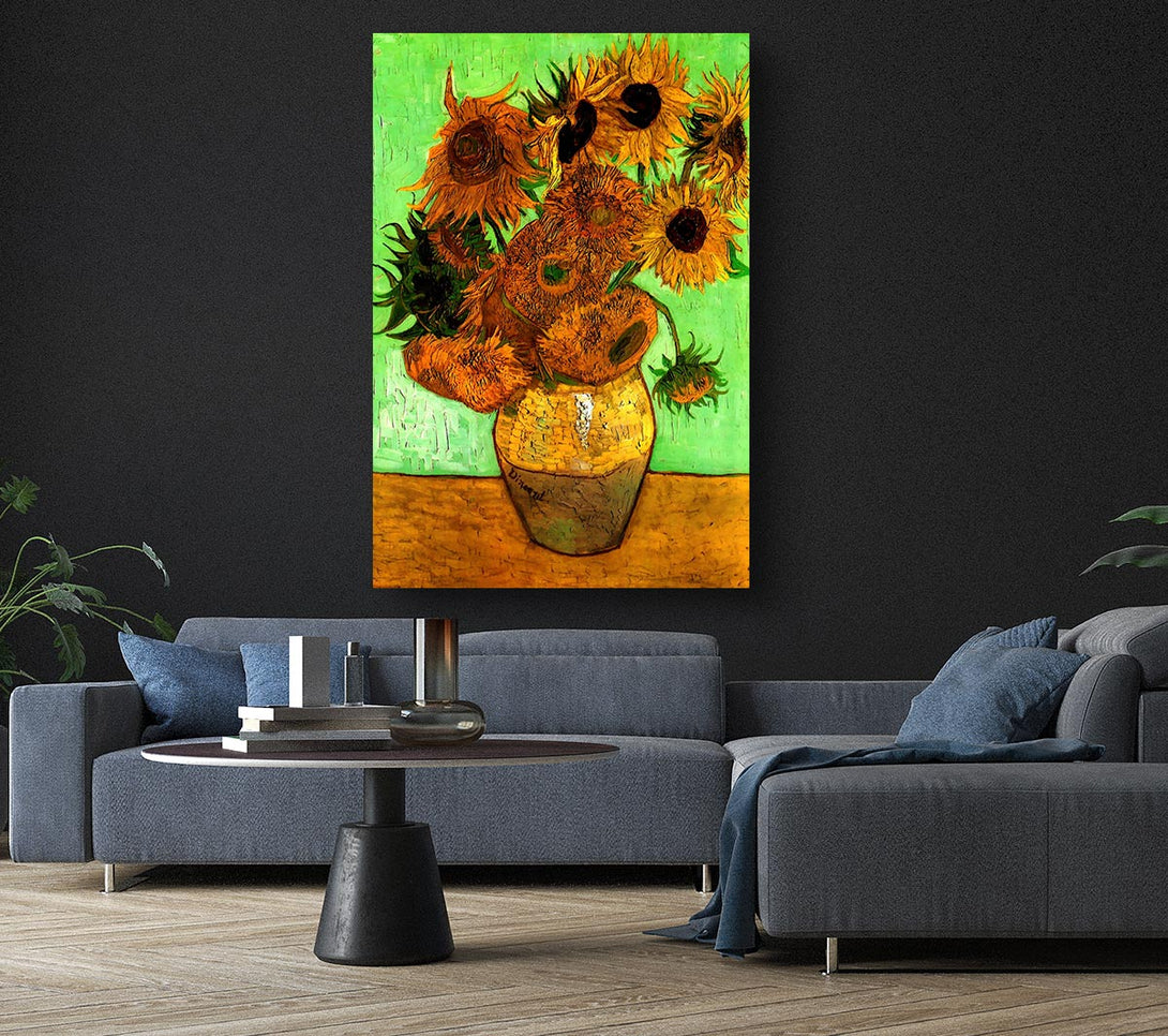 Picture of Van Gogh Still Life Vase With Twelve Sunflowers 2 Canvas Print Wall Art