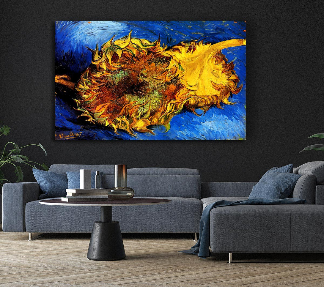 Picture of Van Gogh Two Cut Sunflowers 3 Canvas Print Wall Art