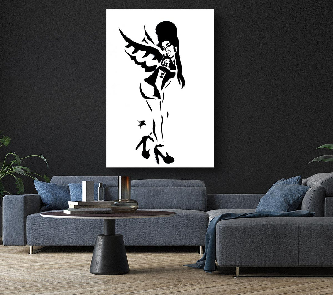 Picture of Amy Winehouse Wings Canvas Print Wall Art