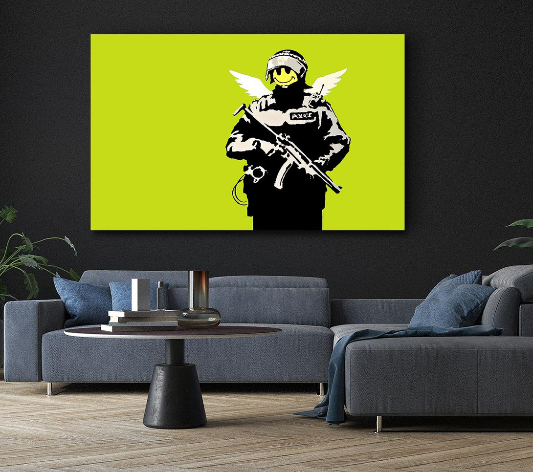 Picture of Angel Copper Lime Green Canvas Print Wall Art