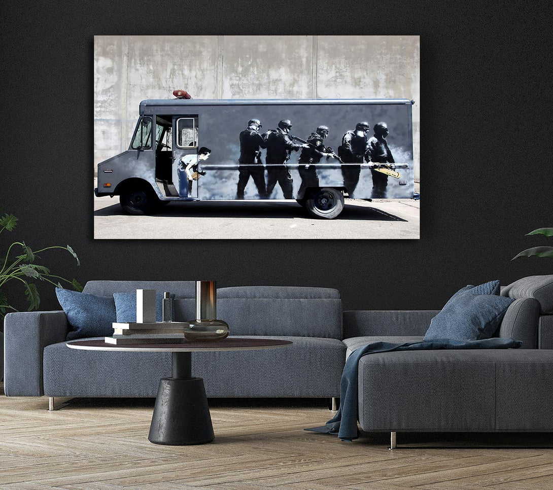 Picture of Banksy Swat Truck Canvas Print Wall Art