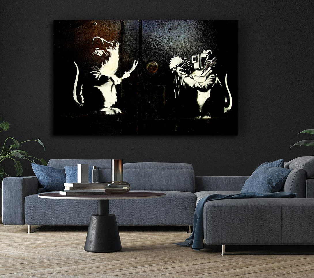  A Canvas Print of Banksy Crooked Rats Canvas Wall Art