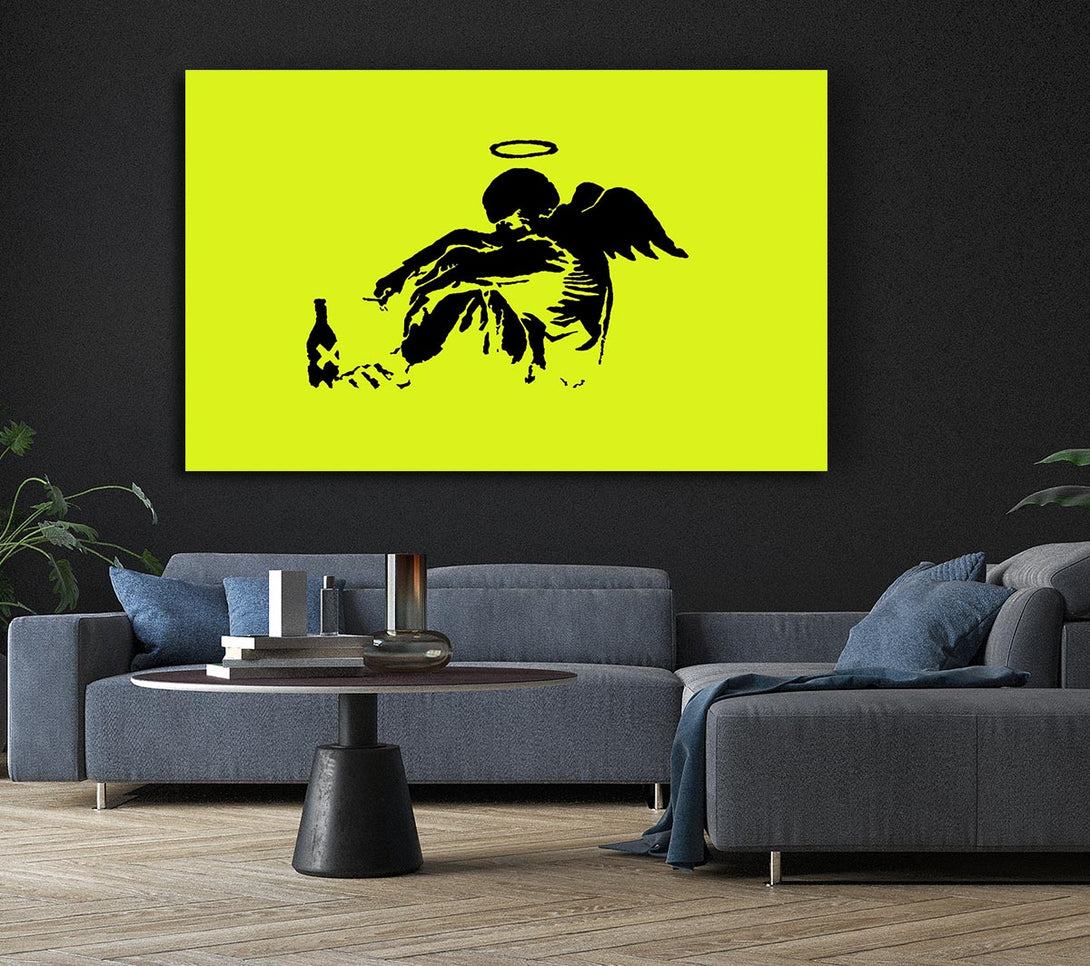 Picture of Fallen Angel Lime Canvas Print Wall Art