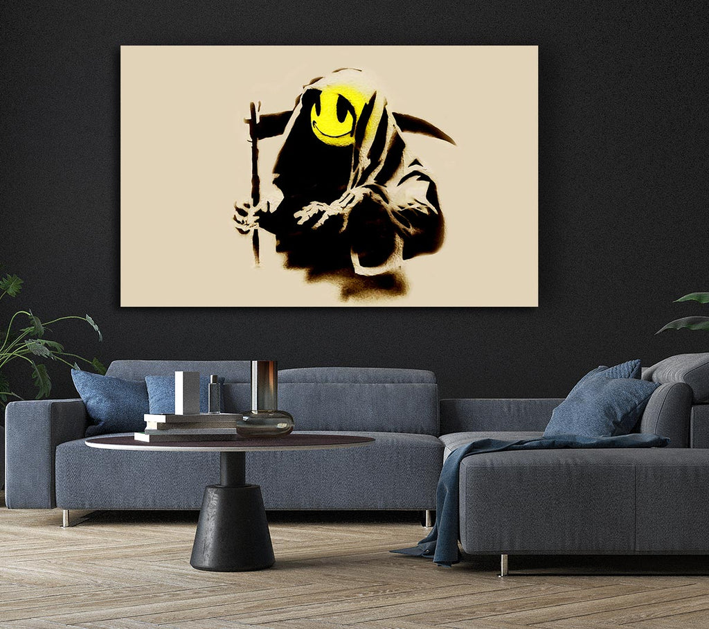 Picture of Grim Reaper Beige Canvas Print Wall Art