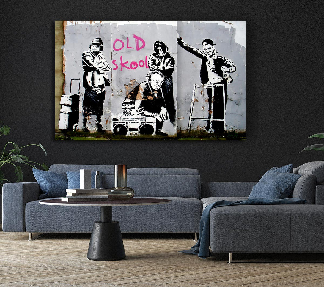  A Canvas Print of Banksy Old Skool Canvas Art