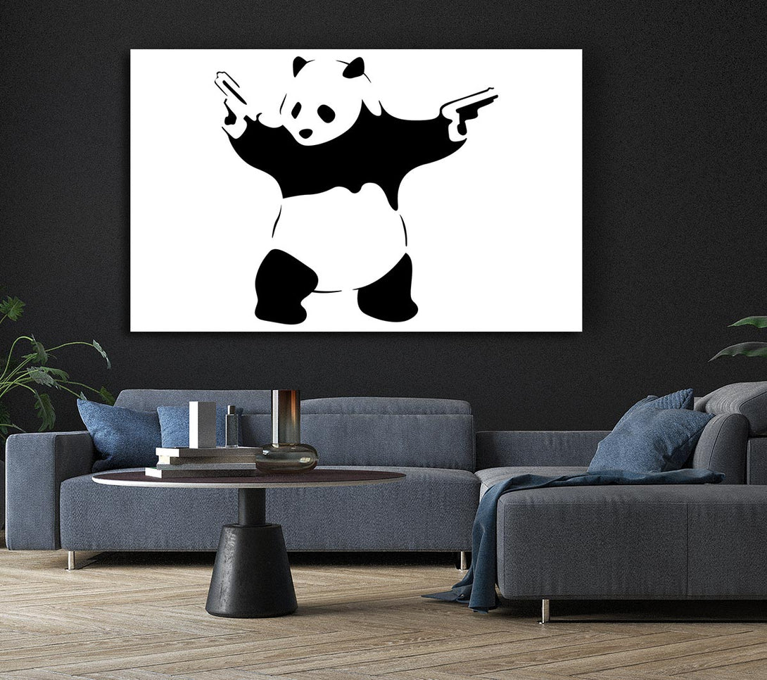 Picture of Panda Guns Canvas Print Wall Art