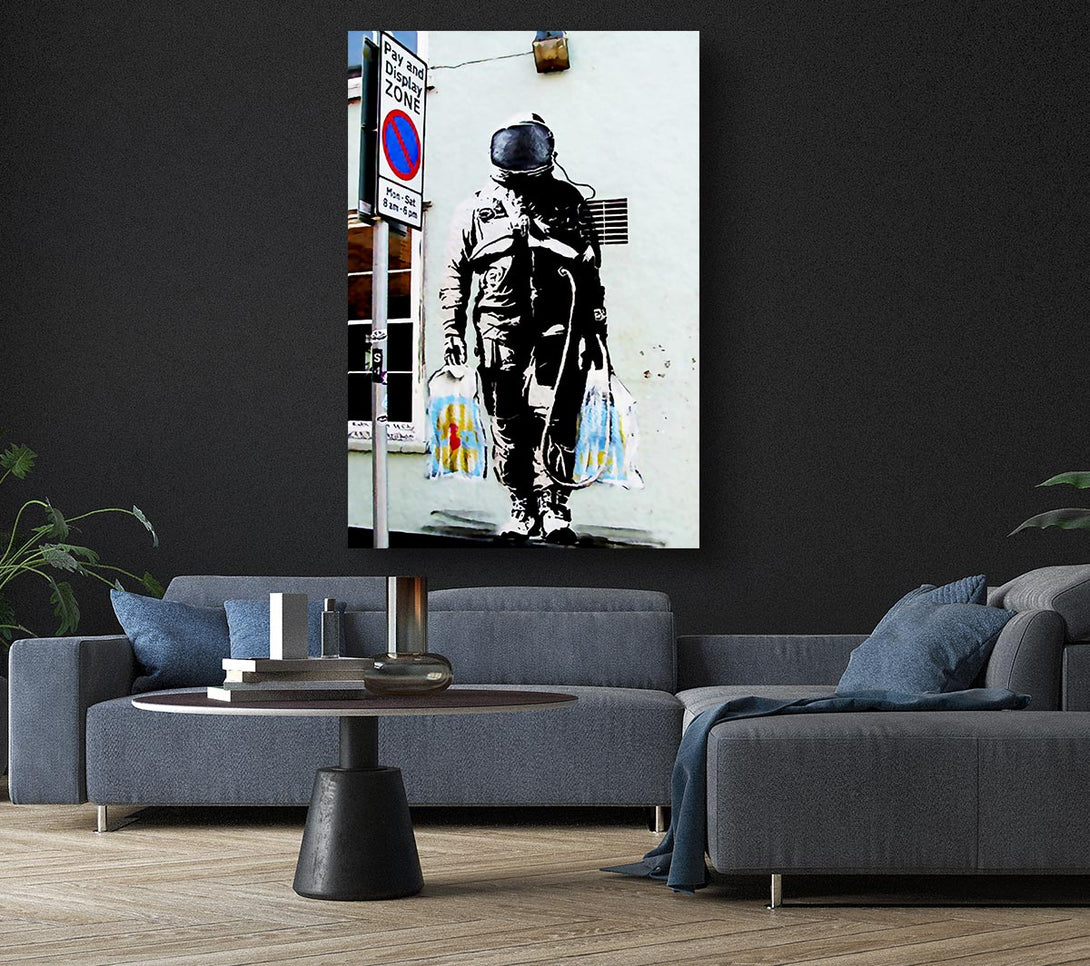 Picture of Shopping Bag Soldier Canvas Print Wall Art