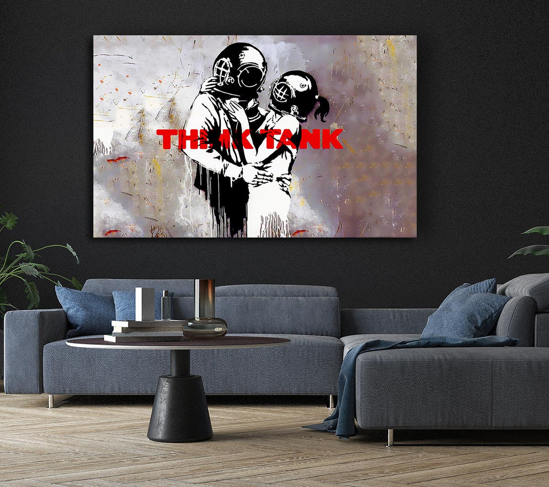  A Canvas Print of Banksy Think Tank Canvas Wall Art
