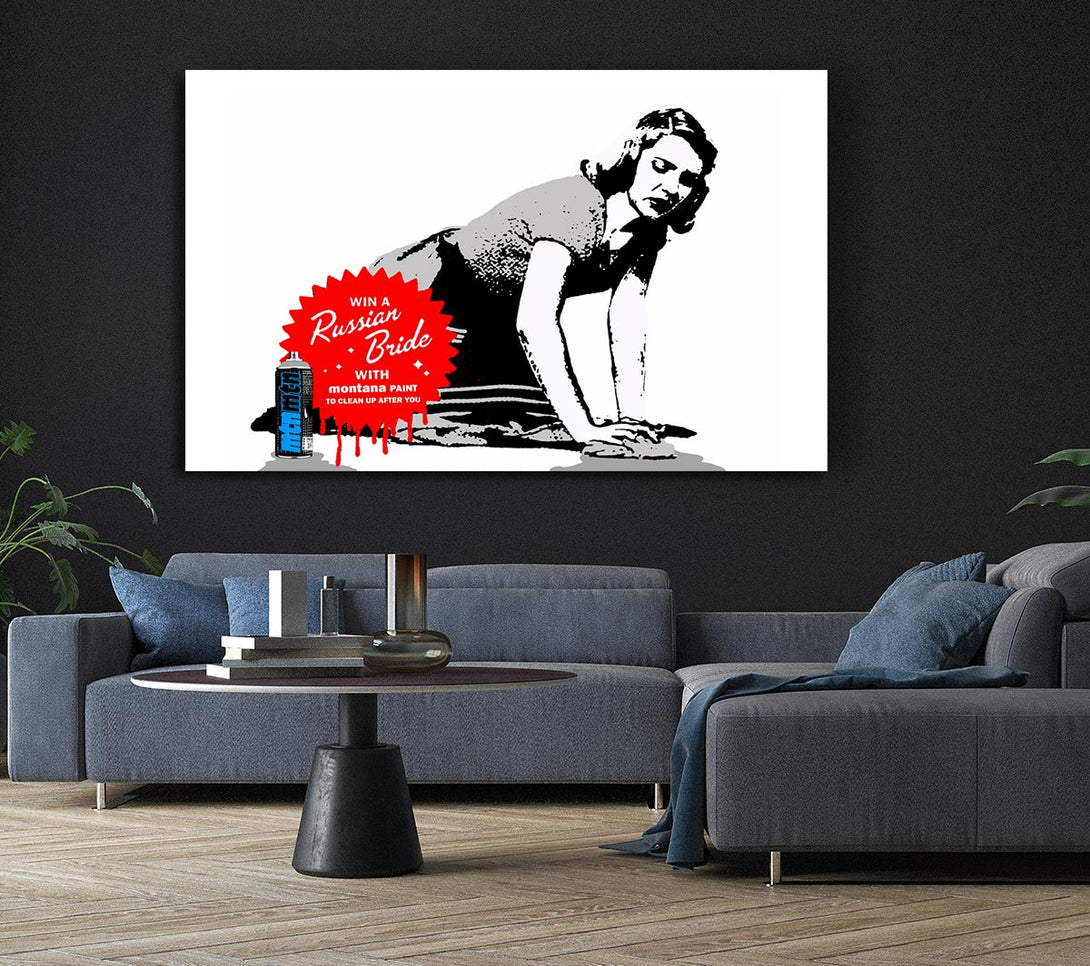  A Canvas Print of Banksy Win A Russian Bride Canvas Wall Art
