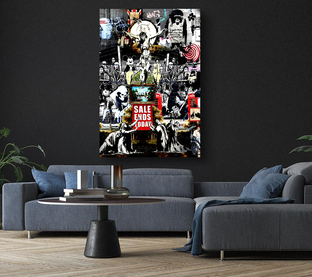 Picture of Banksy Collage 3 Canvas Print Wall Art