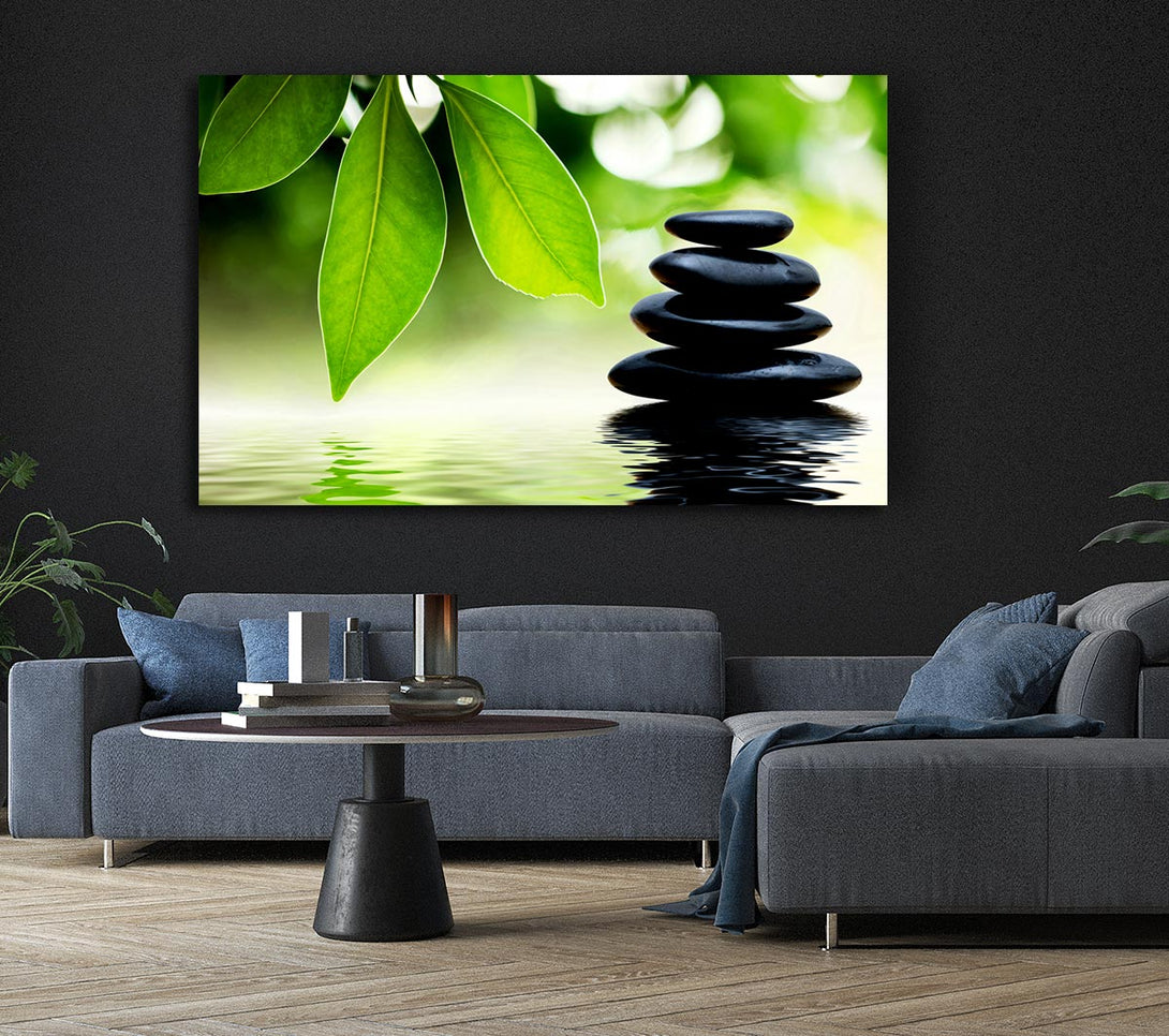 Picture of Tranquil Water Stones Canvas Print Wall Art