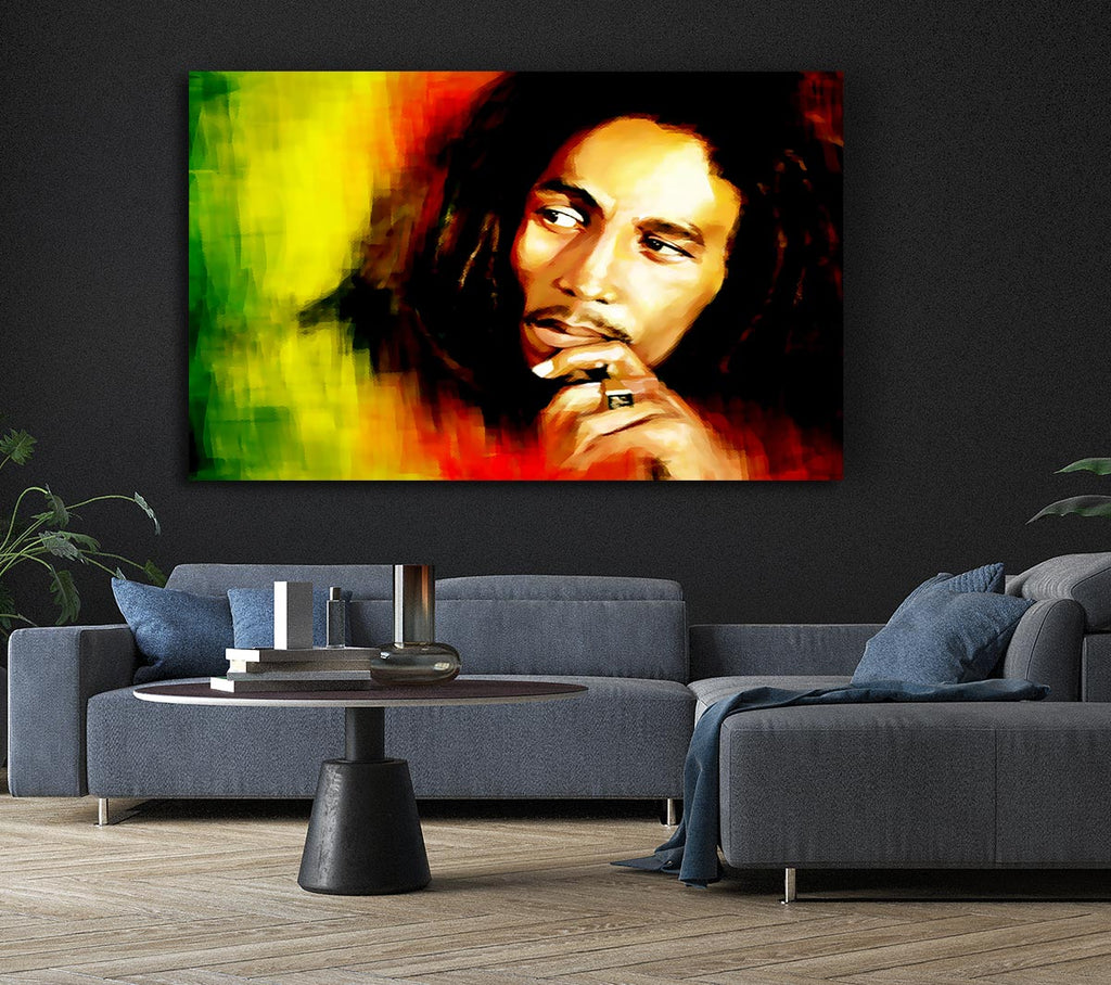 Picture of Bob Marley Red Yellow Green Canvas Print Wall Art