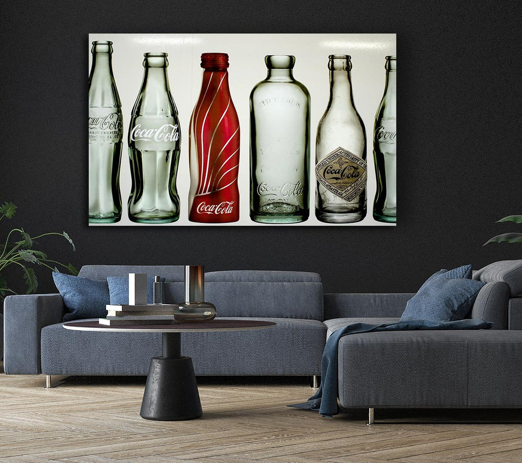 Picture of Old Coca Cola Bottles Canvas Print Wall Art