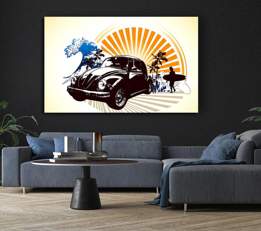 Picture of Vintage Volkswagen Beetle Canvas Print Wall Art