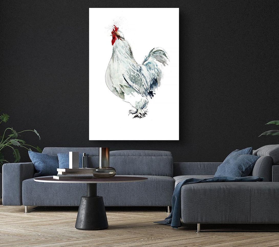 Picture of White Hen Canvas Print Wall Art