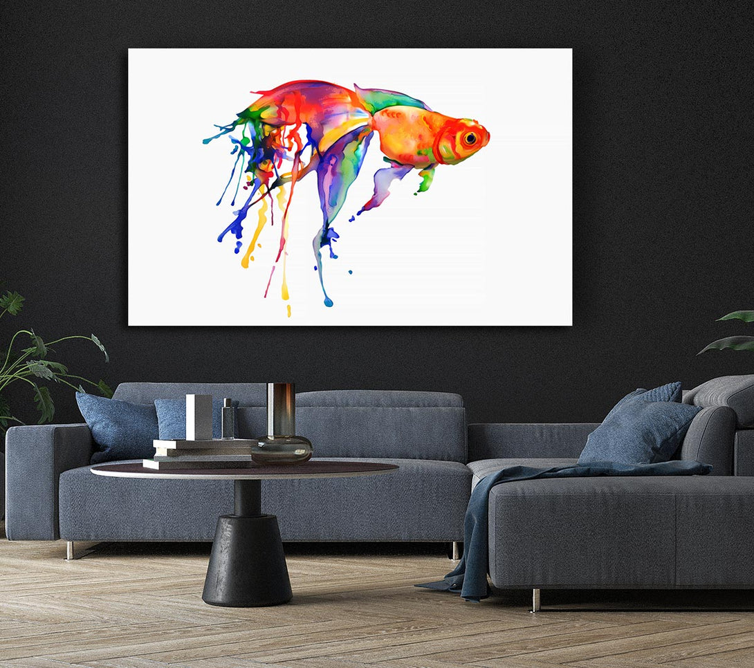  A Canvas Print of Rainbow Goldfish Canvas Wall Art