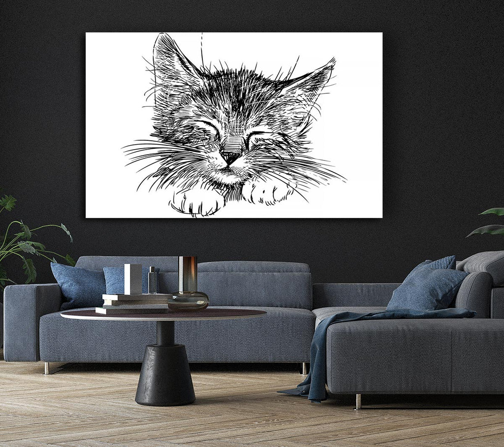 Picture of Cute Kitten Face Canvas Print Wall Art