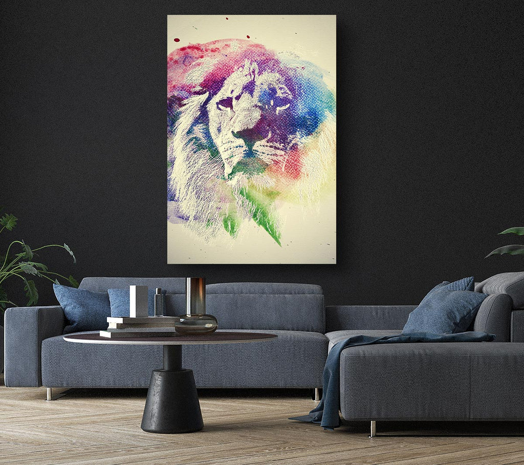 Picture of Rainbow Lion Canvas Print Wall Art