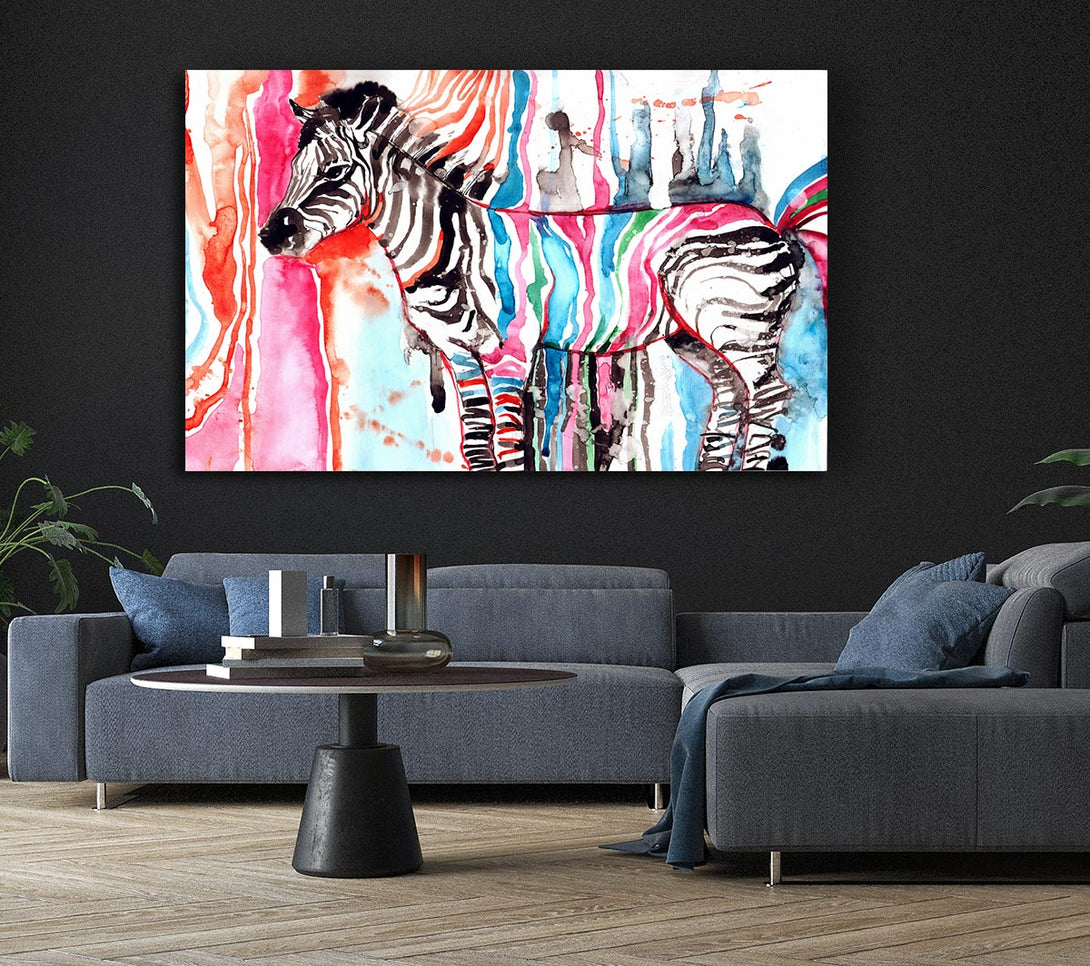  A Canvas Print of Funky Zebra Canvas Art