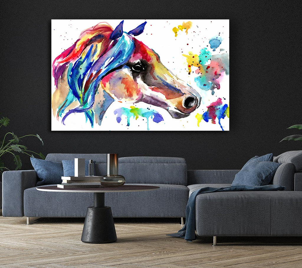 Picture of Rainbow Horse Canvas Print Wall Art