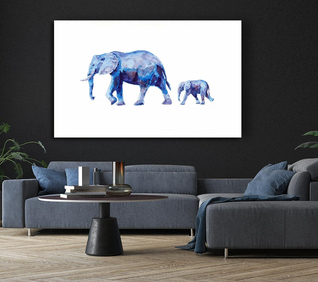 Picture of Mother and Child Elephant Love Canvas Print Wall Art