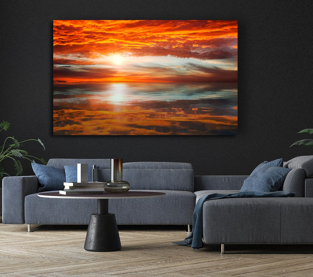 Picture of Reflections Of A Sunset Sky Canvas Print Wall Art