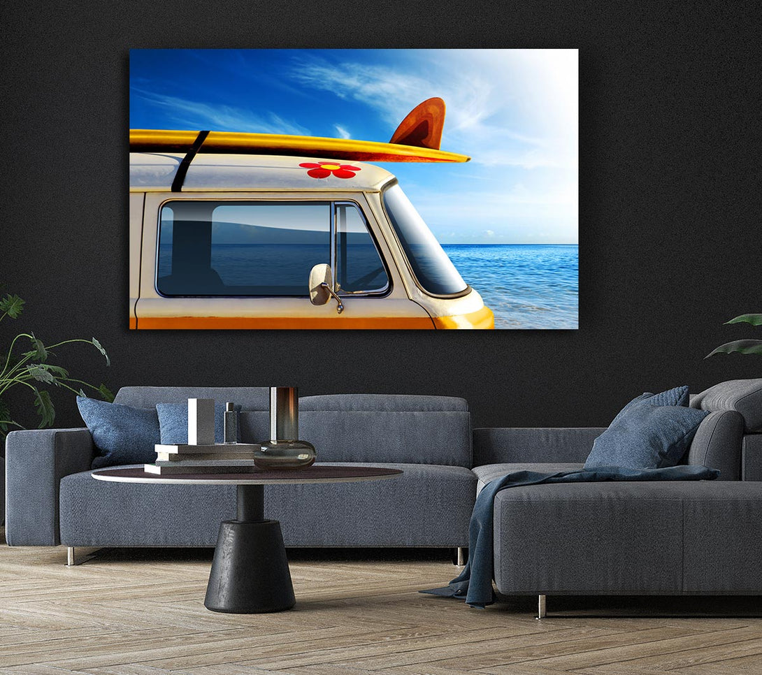 Picture of Camper Van Ready For The Waves Canvas Print Wall Art