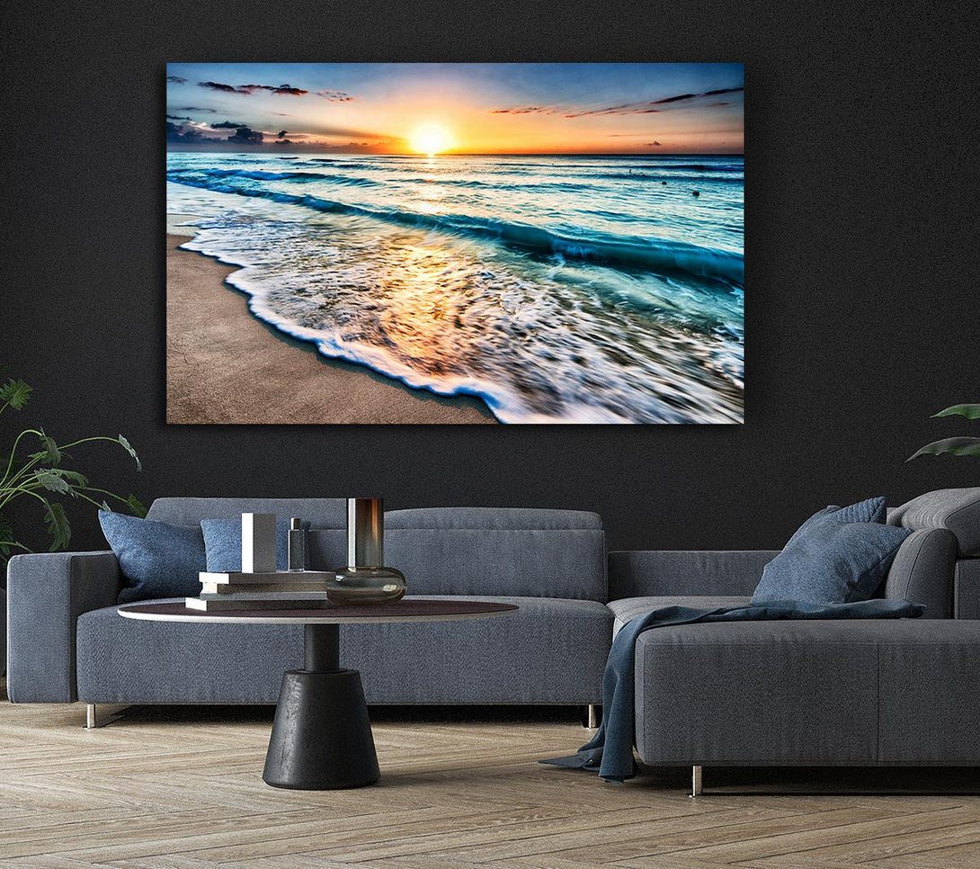 Picture of Sunset Ocean Movement Canvas Print Wall Art