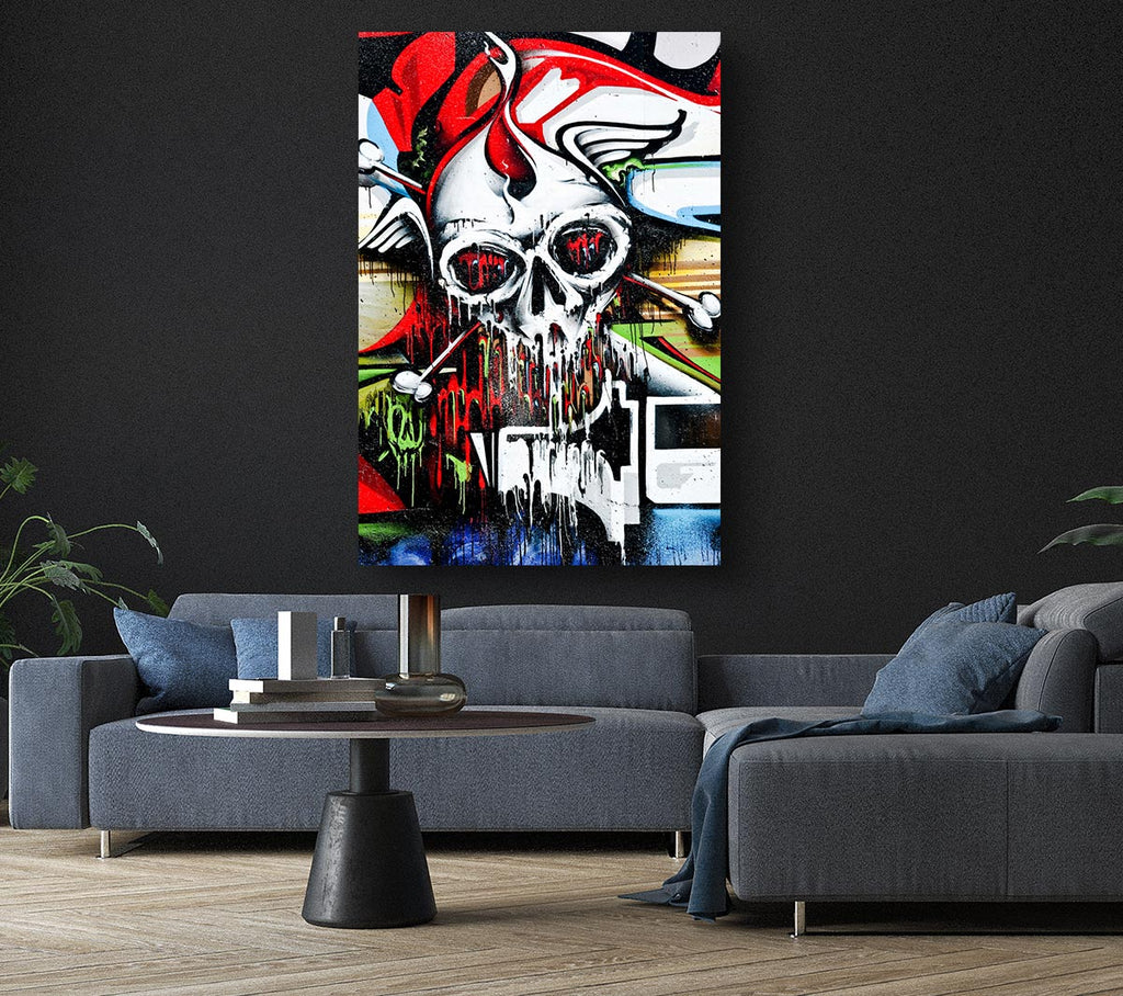 Picture of Melting Skull Canvas Print Wall Art