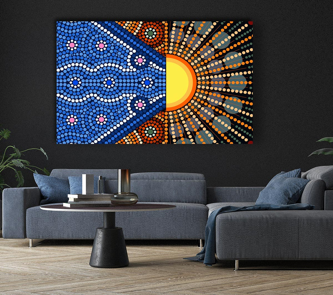 Picture of Aboriginal Pattern 9 Canvas Print Wall Art