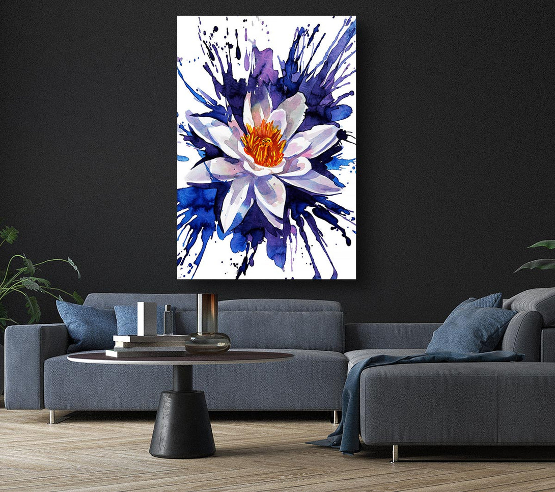 Picture of Water Lily Blues Canvas Print Wall Art