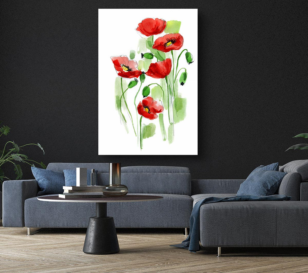 Picture of Poppies In Bloom Canvas Print Wall Art